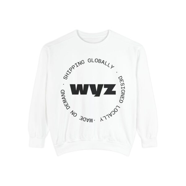 WYZ Logo Sweatshirt — 'Shipping Globally · Designed Locally · Made On Demand' Crewneck